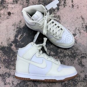 Nike Dunk Women's High Sail Gum Sneakers - White and Cream